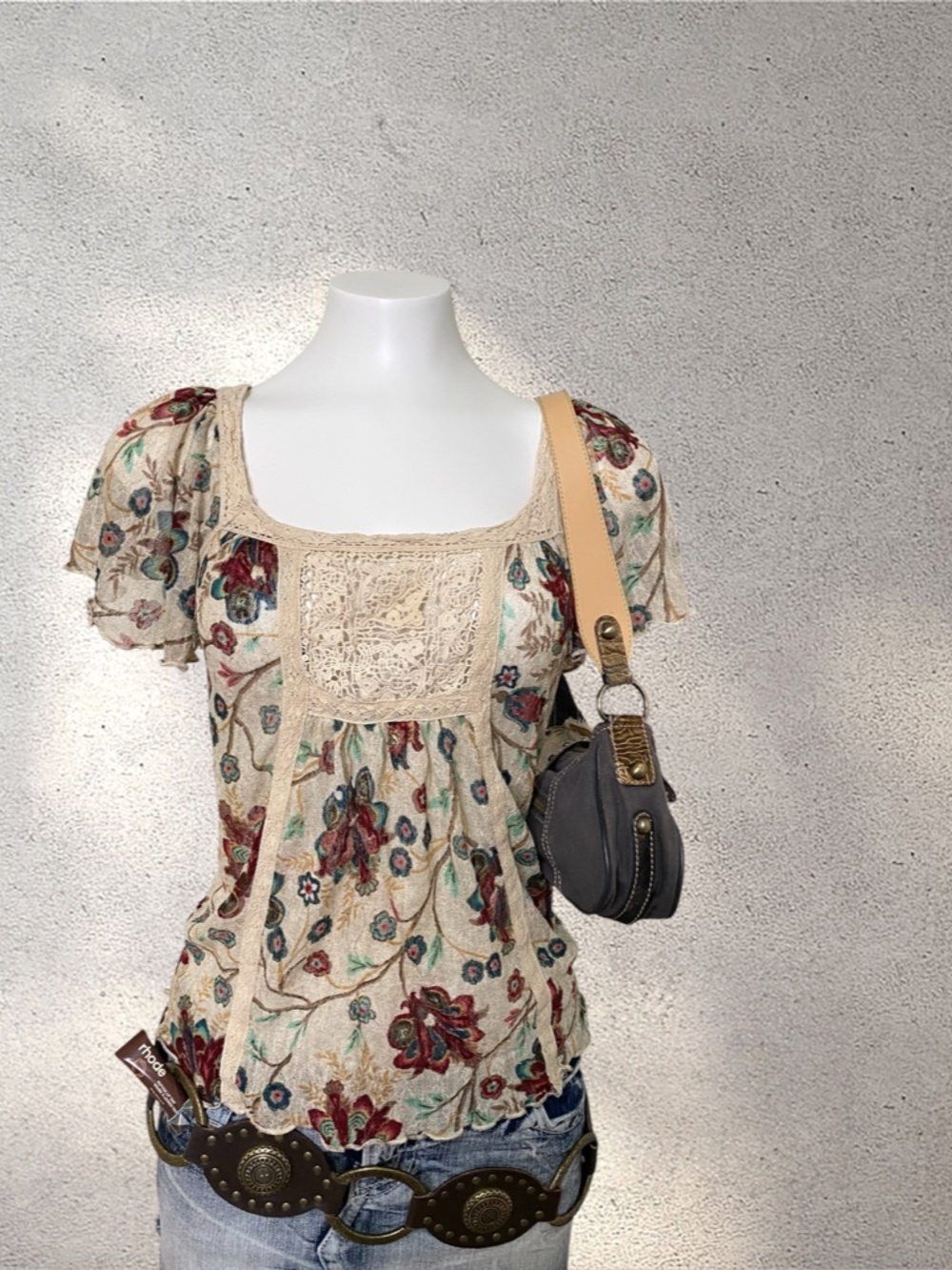 Rare Archive Denim & Supply Ralph Lauren Boho Floral Lace Blouse | Whimsigoth Fa - Picture 3 of 7